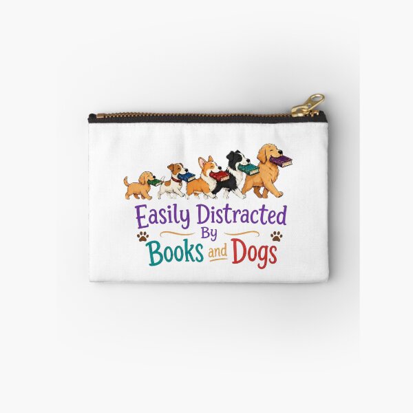 Item preview, Easily Distracted By Books and Dogs designed and sold by ziblod.