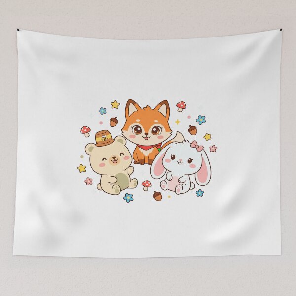 Item preview, Kawaii Forest Friends Fox Bear Bunny designed and sold by Sovira Studio .
