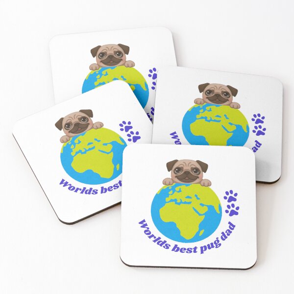 Item preview, Worlds best pug dad sticker  designed and sold by Bud the Pug & Friends .