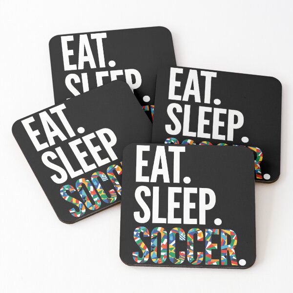 Item preview, Eat Sleep Soccer Colorful Typography Sports Fan designed and sold by TeNovaStudio.