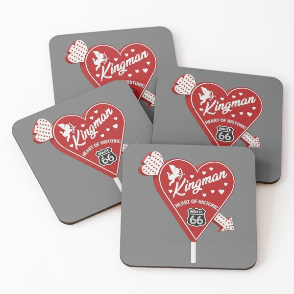 Item preview, Vintage Kingman Route 66 Heart Sign | Retro Americana Roadside Neon Design | Arizona Highway Travel Art designed and sold by SimplyJasper.