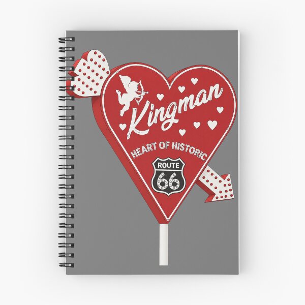 Aperçu de l'œuvre Panneau décoratif vintage en forme de cœur de la Route 66 à Kingman | Design néon rétro américain en bord de route | Art routier de l'Arizona créée et vendue par SimplyJasper.
