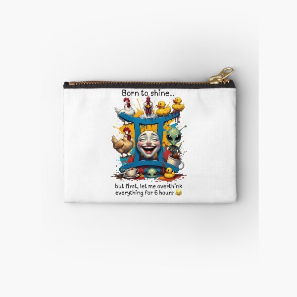 Item preview, Funny Gemini Born To Shine Overthinking Gift designed and sold by Zodiac Celestial Art.