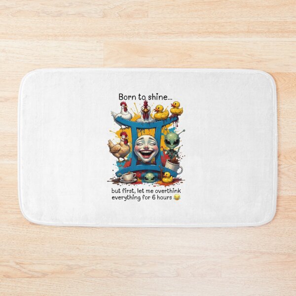 Item preview, Funny Gemini Born To Shine Overthinking Gift designed and sold by Zodiac Celestial Art.