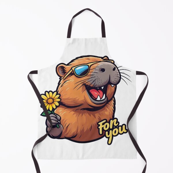 Item preview, For you - Cute Capybara with a flower designed and sold by ArtMindFusion.