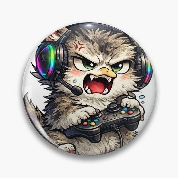 Item preview, Gremlin Cat Gamer – Chaotic Gaming Cat Cartoon designed and sold by UnknownFrame.