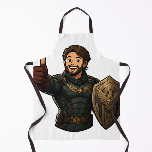 Item preview, Vintage War Hero Dark Armor Eagle Shield Thumbs Up Comic Art designed and sold by LoomisDreams.