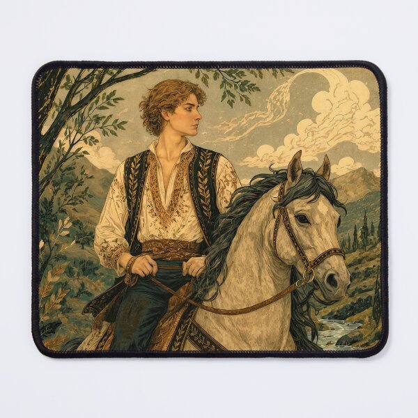 Item preview, Wall Art - Postcard - Rider of Elegance – Pastoral Journey designed and sold by ForeverPrintsOK.