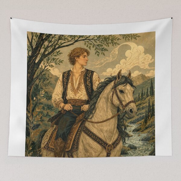 Item preview, Wall Art - Postcard - Rider of Elegance – Pastoral Journey designed and sold by ForeverPrintsOK.