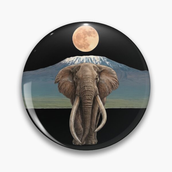 Item preview, Majestic Elephant Under the Full Moon and Mountain Peak designed and sold by orioleoutdoor.