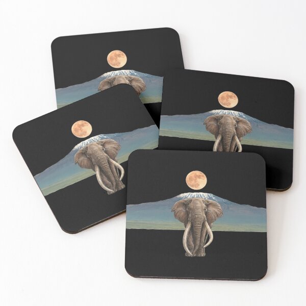 Item preview, Majestic Elephant Under the Full Moon and Mountain Peak designed and sold by orioleoutdoor.