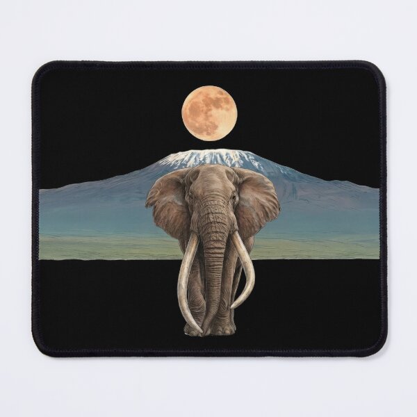 Item preview, Majestic Elephant Under the Full Moon and Mountain Peak designed and sold by orioleoutdoor.