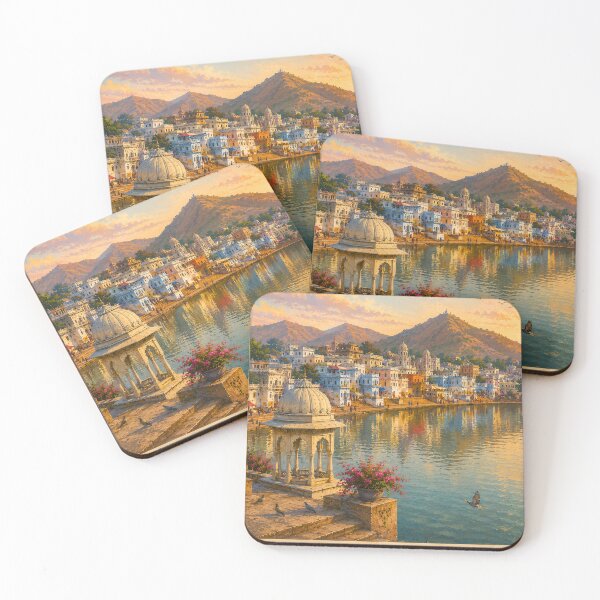 Item preview, Sunset Reflections of Sacred Pushkar designed and sold by RajRang.
