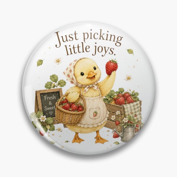 Item preview, Just Picking Little Joys Strawberry Duck Cottagecore designed and sold by AQUILAKREO.