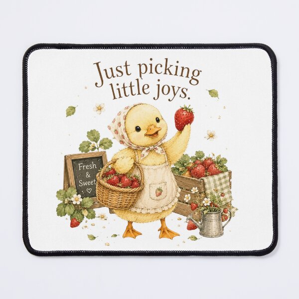 Item preview, Just Picking Little Joys Strawberry Duck Cottagecore designed and sold by AQUILAKREO.