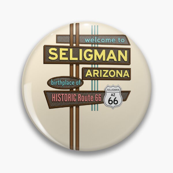 Item preview, Seligman Arizona Route 66 Retro Sign | Historic Route 66 Americana Design | Vintage Roadside Travel Art designed and sold by SimplyJasper.
