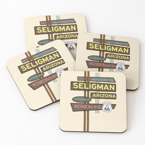 Item preview, Seligman Arizona Route 66 Retro Sign | Historic Route 66 Americana Design | Vintage Roadside Travel Art designed and sold by SimplyJasper.