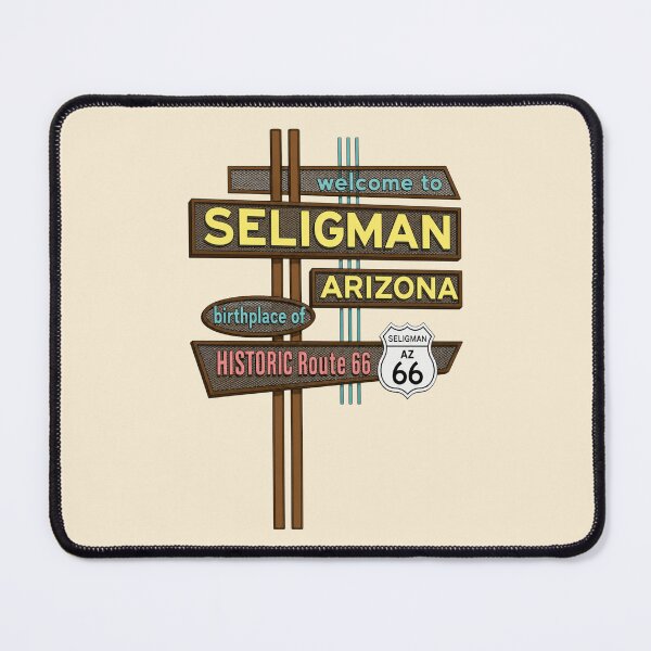 Item preview, Seligman Arizona Route 66 Retro Sign | Historic Route 66 Americana Design | Vintage Roadside Travel Art designed and sold by SimplyJasper.