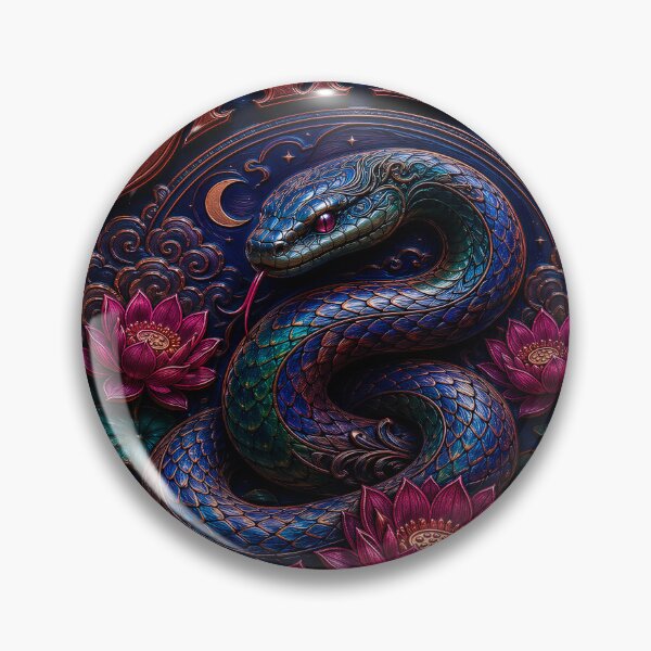 Item preview, Enchanted snake with lotus flowers designed and sold by paulrommer.