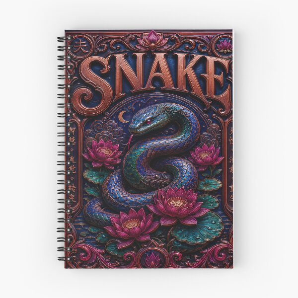 Item preview, Enchanted snake with lotus flowers designed and sold by paulrommer.