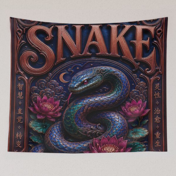 Item preview, Enchanted snake with lotus flowers designed and sold by paulrommer.