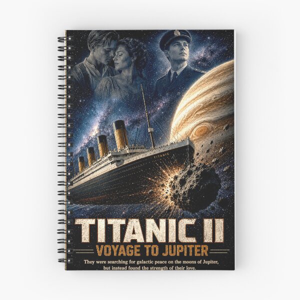 Item preview, Titanic II: Voyage to Jupiter – Retro Space Disaster Romance Movie Poster designed and sold by mechashiva76.