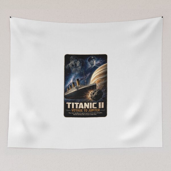 Item preview, Titanic II: Voyage to Jupiter – Retro Space Disaster Romance Movie Poster designed and sold by mechashiva76.