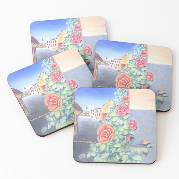 Item preview, Acrylic painting, small town idyll designed and sold by ElkeEntz.