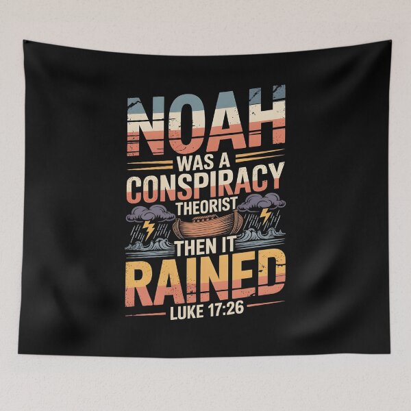 Item preview, Noah Was a Conspiracy Theorist Then It Rained Religious Christian Humor Graphic designed and sold by Redgiant87x.