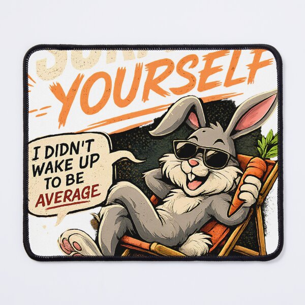 Item preview, Surprise Yourself Retro Rabbit - Funny Motivational Art designed and sold by TheSquirla.