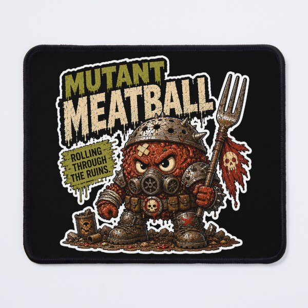 Item preview, Mutant Meatball Sticker | Post Apocalyptic Food Warrior | Funny Wasteland Snack Character designed and sold by Snackwave Ninety.