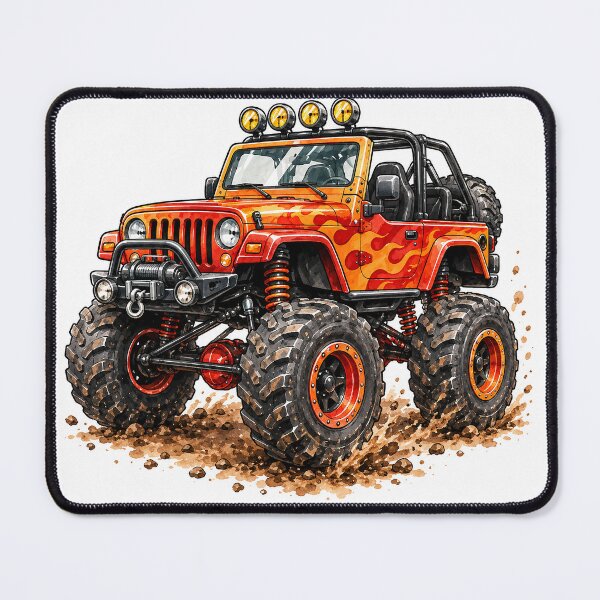 Item preview, Big Wheels Monster Jeep designed and sold by MissSparklesAI.