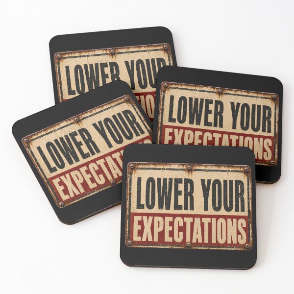 Item preview, Lower Your Expectations – Distressed Industrial Sign designed and sold by Moko7.