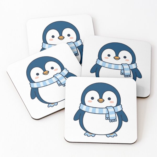 Item preview, Cute Chonky Penguin Wearing Cozy Winter Scarf designed and sold by Shape Snip Studio.