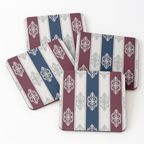 Item preview, Burgundy & Midnight Blue Striped Ice Silver Baroque designed and sold by DesignsByPrnces.