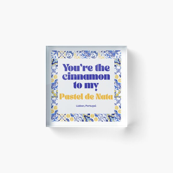 Item preview, Lisbon Portugal Tile Design, You're the Cinnamon to my Pastel de Nata, Dessert designed and sold by MerchSearchCO.