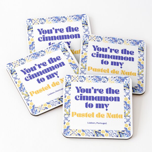 Item preview, Lisbon Portugal Tile Design, You're the Cinnamon to my Pastel de Nata, Dessert designed and sold by MerchSearchCO.