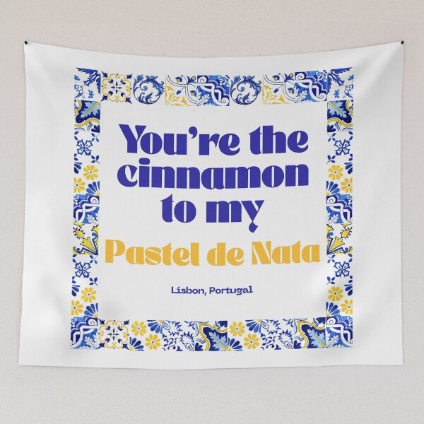 Item preview, Lisbon Portugal Tile Design, You're the Cinnamon to my Pastel de Nata, Dessert designed and sold by MerchSearchCO.