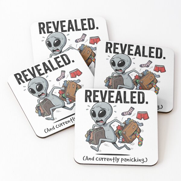 Item preview, Funny Panicking Grey Alien Packing Suitcases T-Shirt designed and sold by Agith Loren .