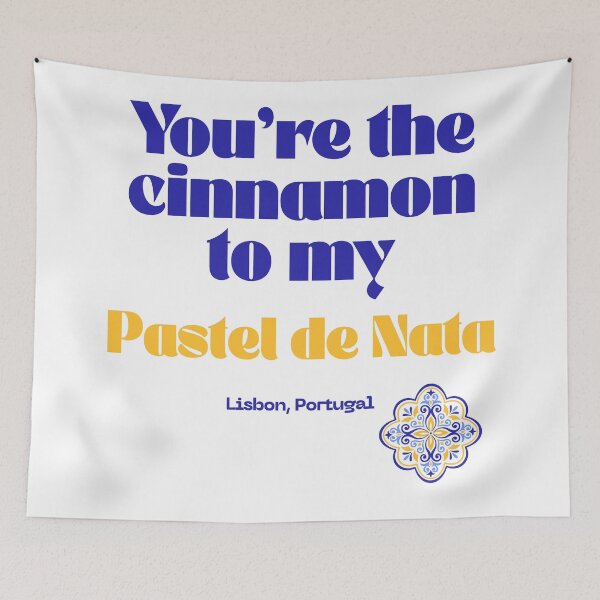 Item preview, Belem Lisbon Portugal Tile Design, You're the Cinnamon to my Pastel de Nata, Dessert designed and sold by MerchSearchCO.