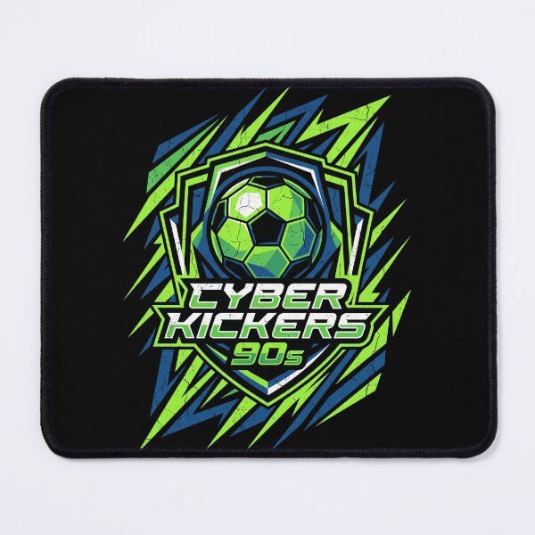 Item preview, Cyber Kickers 90s Retro Soccer E-Sports Badge designed and sold by TeNovaStudio.