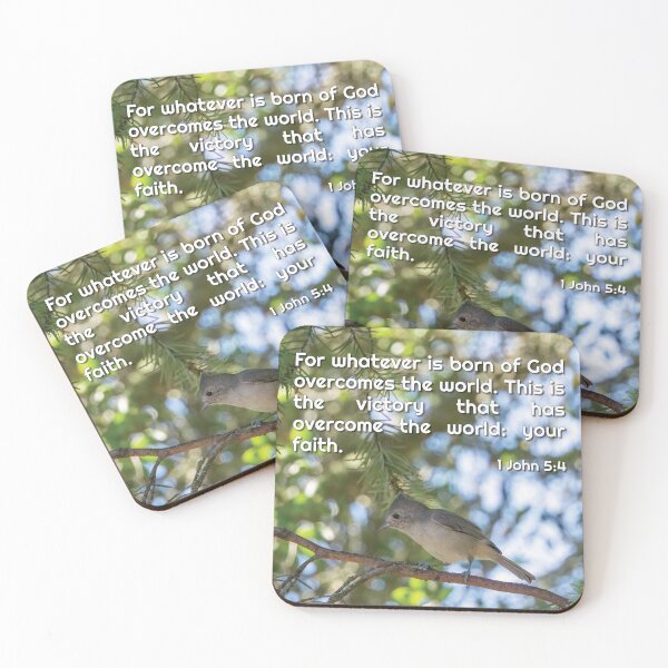 Item preview, 1 John 5 4 Born Of God Overcomes The World Inspirational Bible Verse designed and sold by InsprtnlArtbyDP.