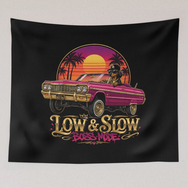 Item preview, Low & Slow Boss Mode Lowrider Dog Shirt | Hip Hop Streetwear Dachshund Graphic designed and sold by PLUSHIWORLDtm.