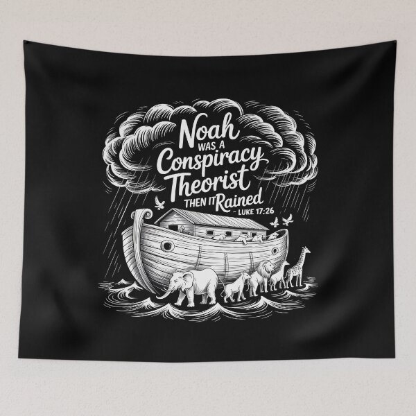 Item preview, Noah Was a Conspiracy Theorist Then It Rained Bible Humor for Christians designed and sold by Redgiant87x.
