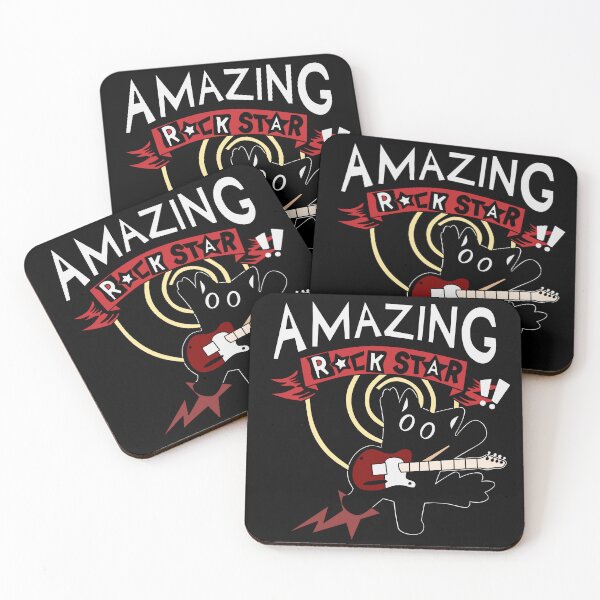 Item preview, Cute kitten playing guitar - Rock Star designed and sold by ZuriRetroPrints.
