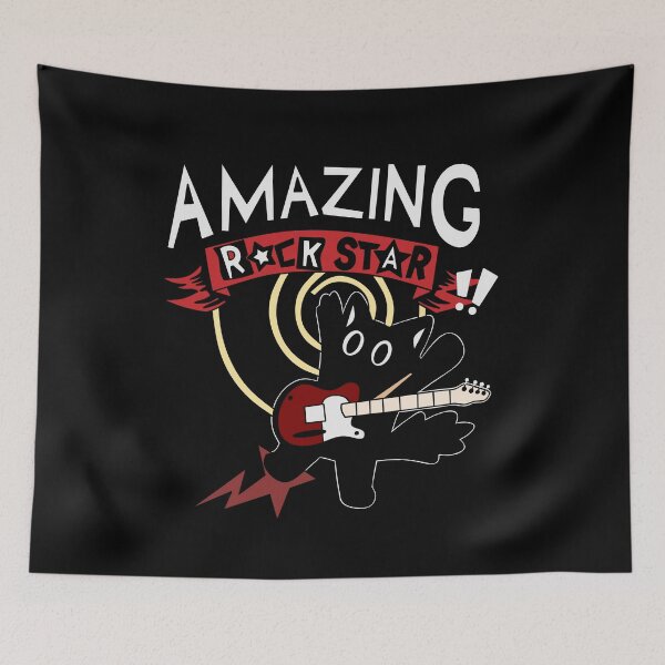 Item preview, Cute kitten playing guitar - Rock Star designed and sold by ZuriRetroPrints.