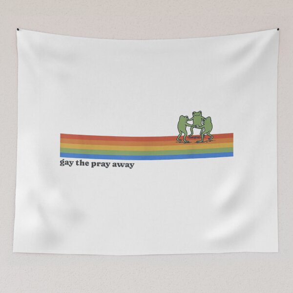 Item preview, Retro Aesthetic Frogs Dancing On Rainbow Gay The Pray Away Cottagecore designed and sold by EricCotanori.