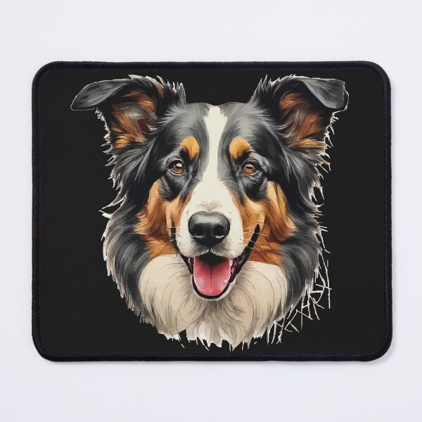 Item preview, Geometric Border Collie Art – Modern Pet Art designed and sold by Tklezardesigns.