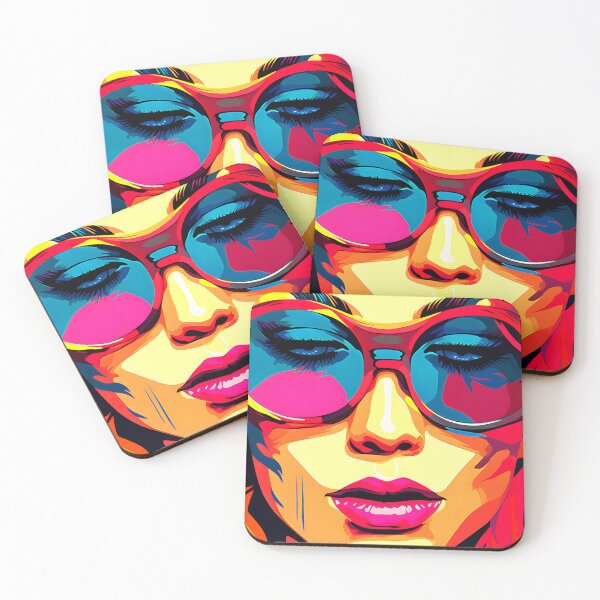 Item preview, Pop Art Fantasy Female Face With Colorful Sunglasses  designed and sold by DEC02.