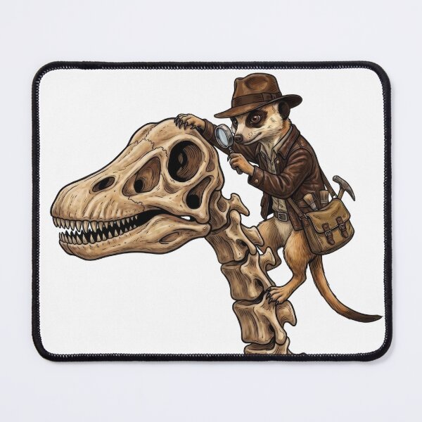 Item preview, Paleontologist Meerkat and Dinosaur Fossil designed and sold by orioleoutdoor.